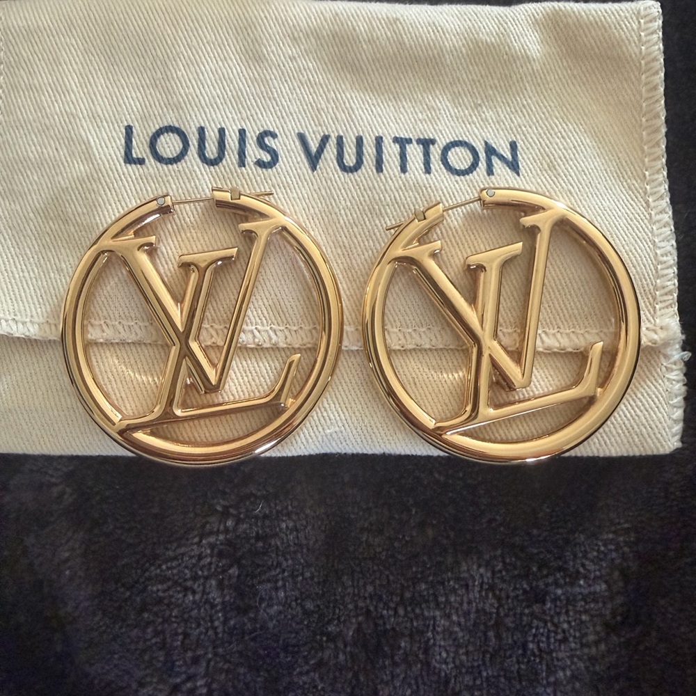 Louis Vuitton Gold Monogram Earrings